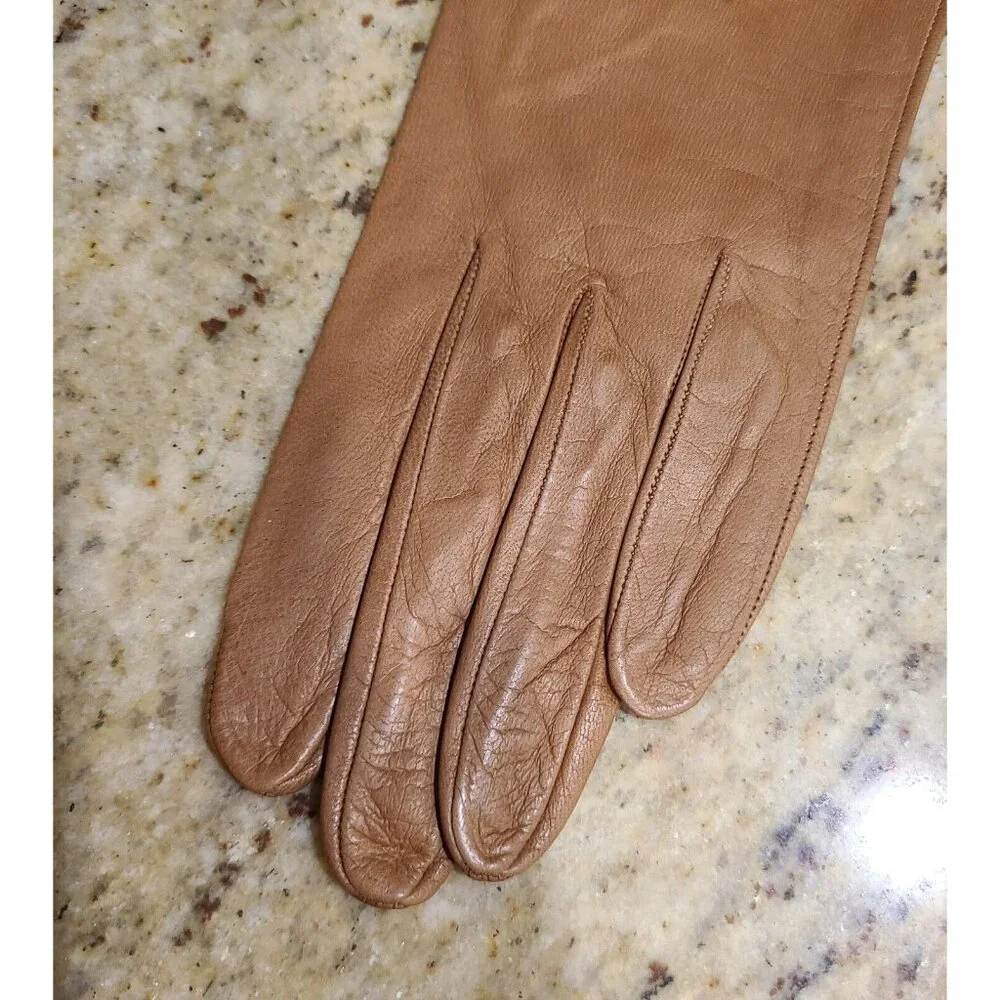 New! Vintage Size S Tan Soft Leather Formal 8.5